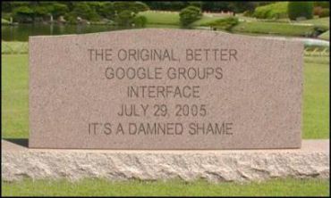 Tombstone for old Google interface