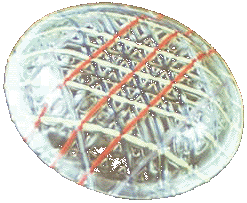 dish
with stringers and bubbles